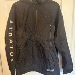 Stratus Black Windbreaker Jacket for Men. Cloud 9 insignia